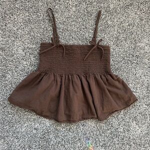American Eagle Outfitters Brown Smocked Camisole